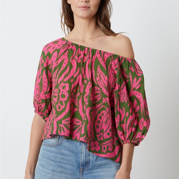 NWT “Candice" Printed Cotton Gauze Top - Picture 3 of 9